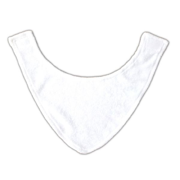 Sublime Plush Terry Sublimation Blank Baby Bib 13" x 10" White - Bandana style #2
