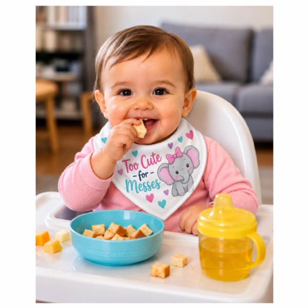 Sublime Plush Terry Sublimation Blank Baby Bib 13" x 10" White - Bandana style #6