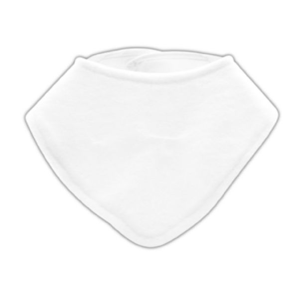 Sublime Plush Terry Sublimation Blank Baby Bib 13" x 10" White - Bandana style #4