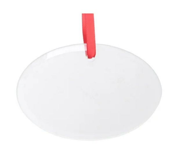 ColorLyte Sublimation Blank Glass Ornament - 3.8" Oval