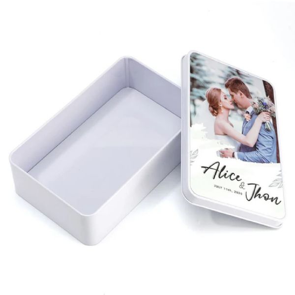 Metal Sublimation Tin Blank - Double Side in White - Rectangle #4