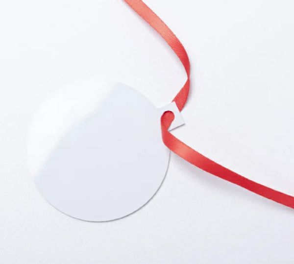 DyeTrans Sublimation Blank Aluminum Ornament - 2.67" x 3" Ball w/Ribbon #3