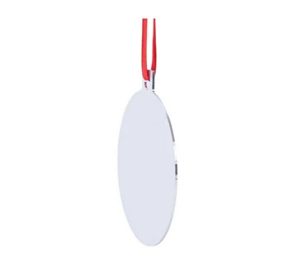 DyeTrans Sublimation Blank Aluminum Ornament - 2.67" x 3" Ball w/Ribbon #4