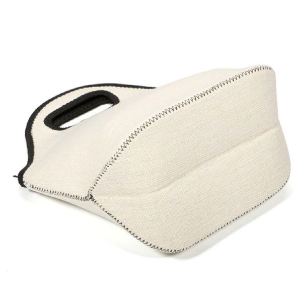Sublimation Blank SubliLinen Lunch Bag - 11"x11.25" Natural w/Black Trim #4
