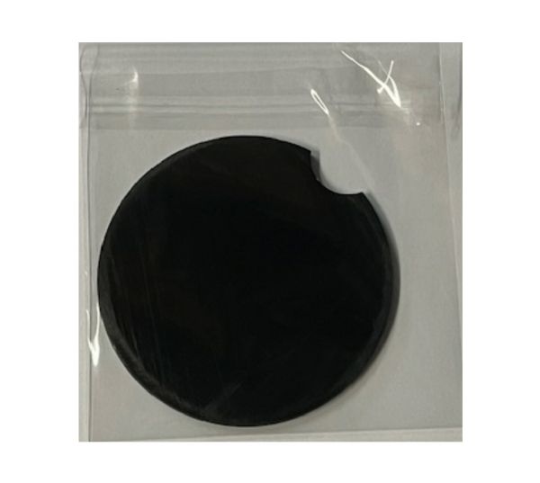 LuminaEtch&trade; Blank Laser Engravable Car Coaster - Black - 2.6" Round w/Divot #3