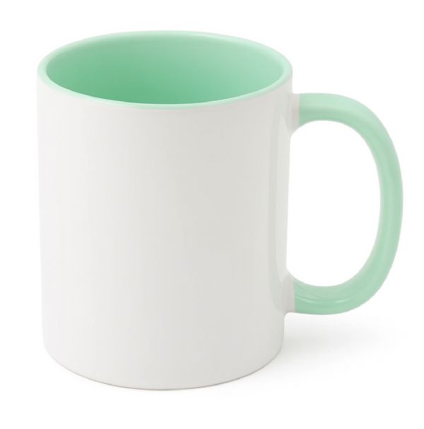 IronClad 11oz Ceramic Sublimation Mug - Mint Green Inner and Handle