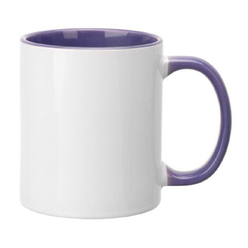 IronClad 11oz Ceramic Sublimation Mug - Purple Inner and Handle