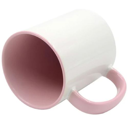 IronClad 11oz Ceramic Sublimation Mug - Pink Inner and Handle #2