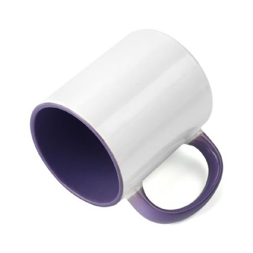 IronClad 11oz Ceramic Sublimation Mug - Purple Inner and Handle #2