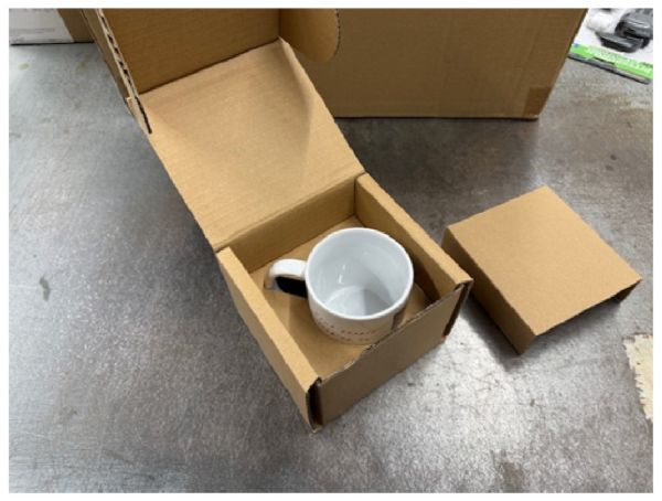 Mug Shipping Box - Brown Cardboard - 11oz Mug w/2 inserts