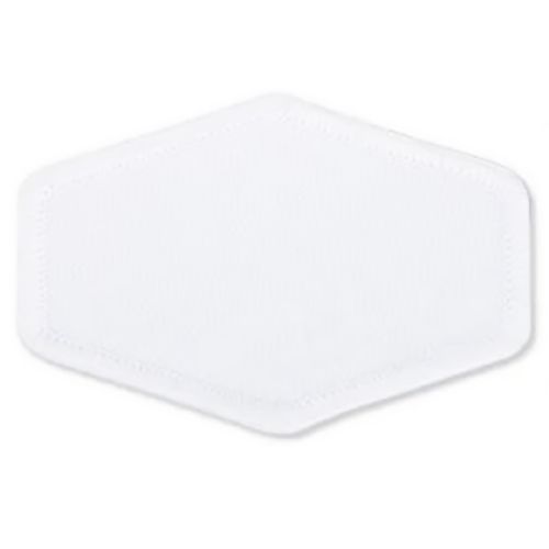 DyeTrans Sublimation Blank Patch - Fabric White, Hexagon 3" x 2"
