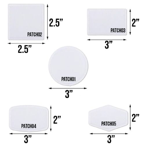 DyeTrans Sublimation Blank Patch - Fabric White, Rectangle 3" x 2" #3