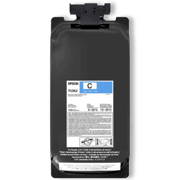 Epson UltraChrome DS Ink- Cyan - 1600ml Bag for F6470 Printers
