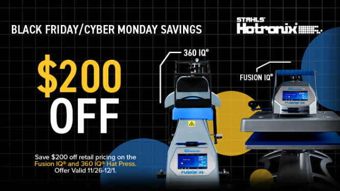 Stahls 2025 Black Friday Specials at Conde Systems